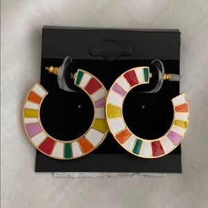 Multi colored gold hoop